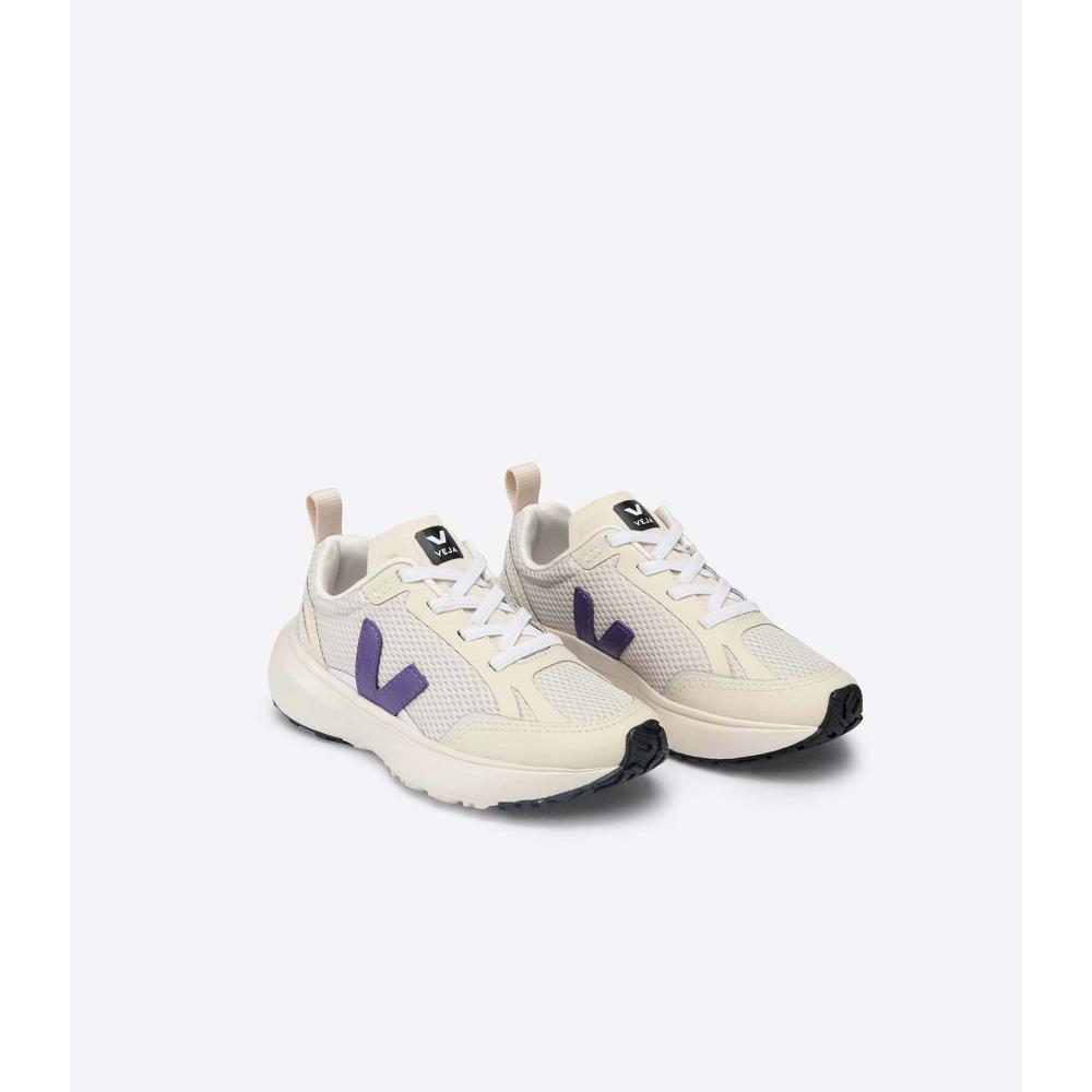 Adidasi Alergare Copii Veja CANARY ELASTIC LACE Beige/Purple | RO 709YXF